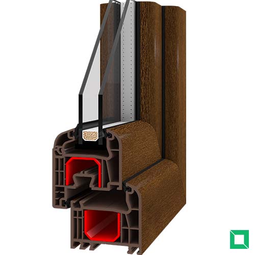 Kunststofffenster Iglo 5 Classic Golden Oak