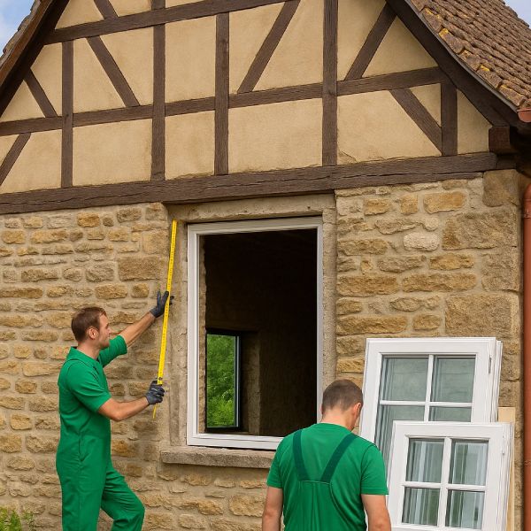 Fenster mit Montage Altbaugebäude