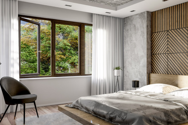 Drutex Iglo Ext Fenster nach außen öffnend, Schlafzimmer