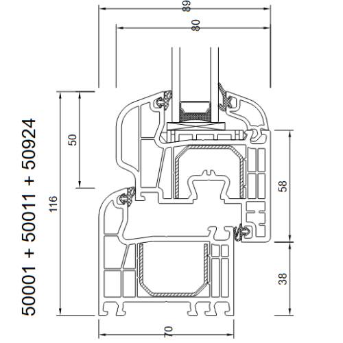 Profilschnitt Kuntstofffenster Iglo 5