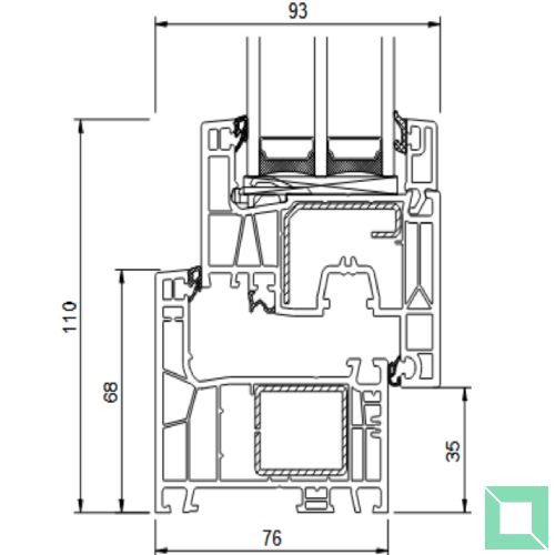 Profilschnitt Kuntstofffenster Drutex Ideal NEO AD